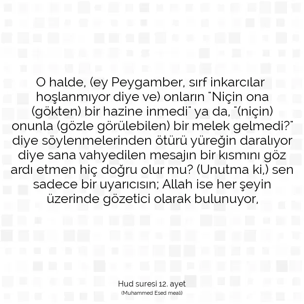 Ayetbul | Kuran Mealleri | Quran | Hud suresi 12. ayet