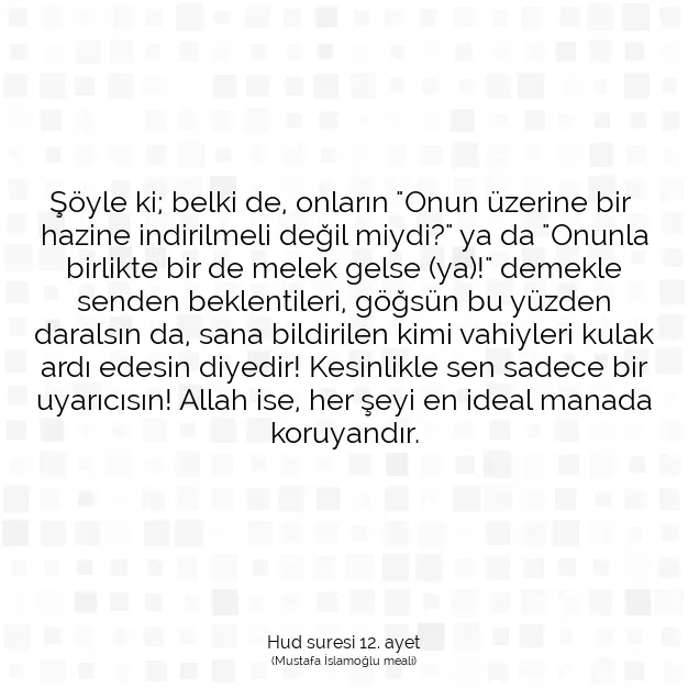 Ayetbul | Kuran Mealleri | Quran | Hud suresi 12. ayet