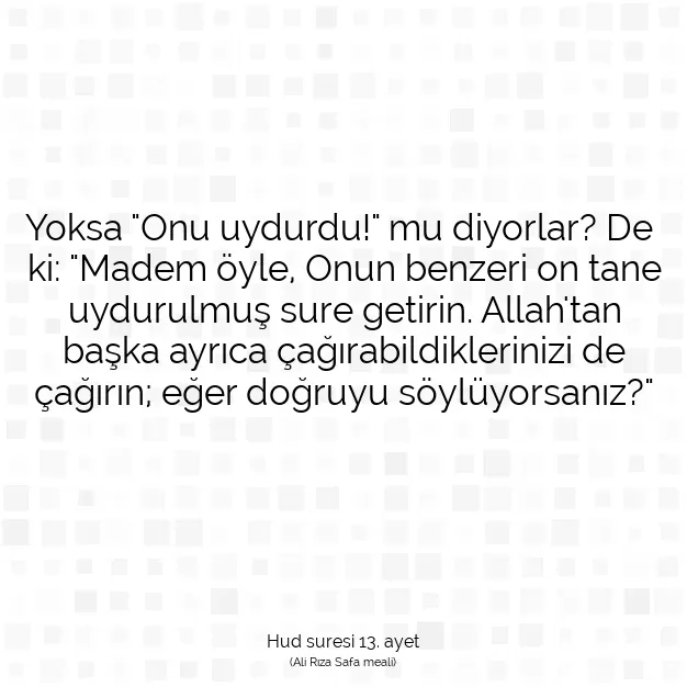 Ayetbul | Kuran Mealleri | Quran | Hud suresi 13. ayet