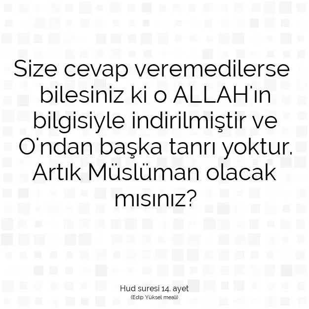 Ayetbul | Kuran Mealleri | Quran | Hud suresi 14. ayet