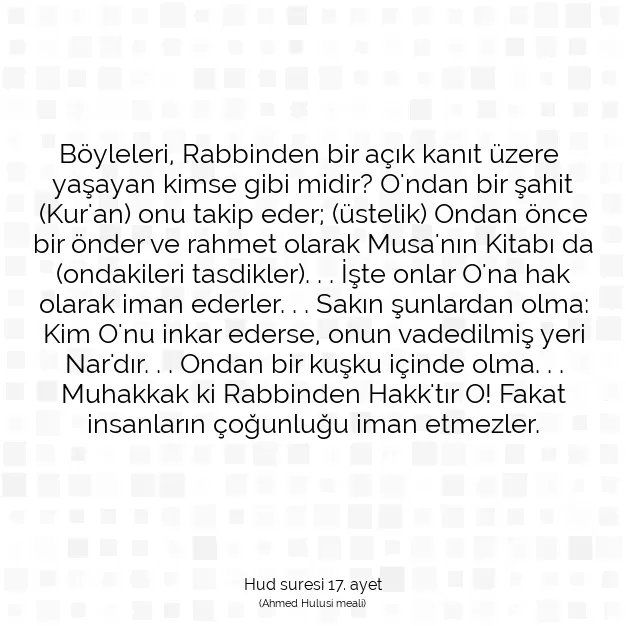 Ayetbul | Kuran Mealleri | Quran | Hud suresi 17. ayet