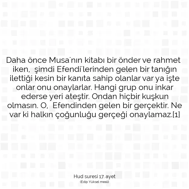 Ayetbul | Kuran Mealleri | Quran | Hud suresi 17. ayet