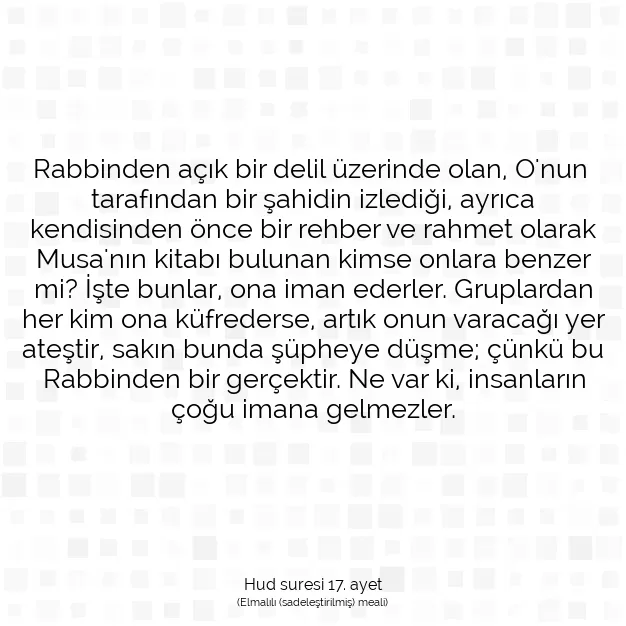 Ayetbul | Kuran Mealleri | Quran | Hud suresi 17. ayet