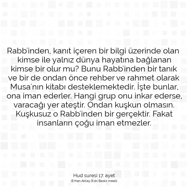 Ayetbul | Kuran Mealleri | Quran | Hud suresi 17. ayet