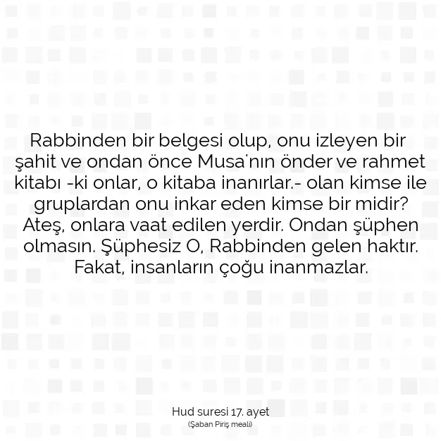 Ayetbul | Kuran Mealleri | Quran | Hud suresi 17. ayet