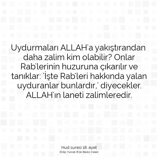 Ayetbul | Kuran Mealleri | Quran | Hud suresi 18. ayet