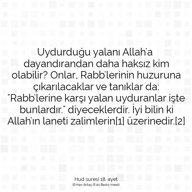 Ayetbul | Kuran Mealleri | Quran | Hud suresi 18. ayet