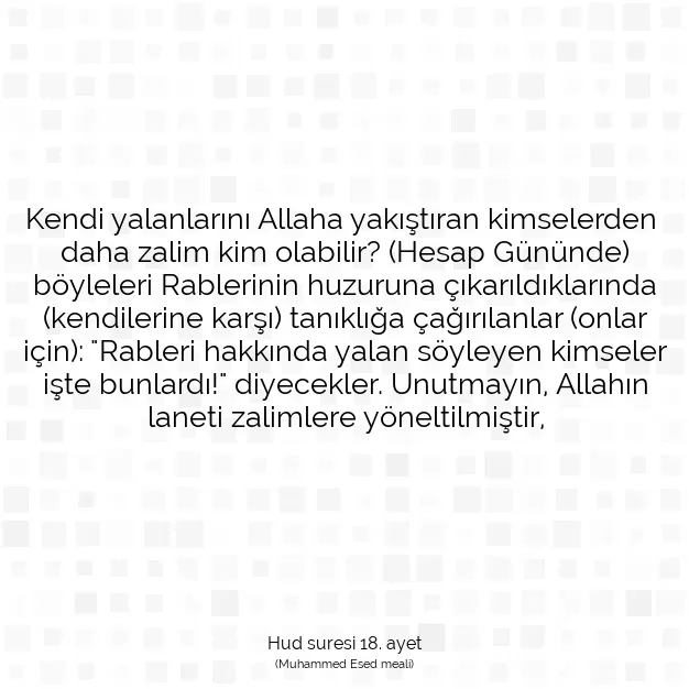 Ayetbul | Kuran Mealleri | Quran | Hud suresi 18. ayet