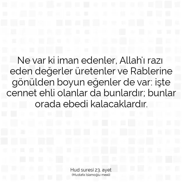 Ayetbul | Kuran Mealleri | Quran | Hud suresi 23. ayet