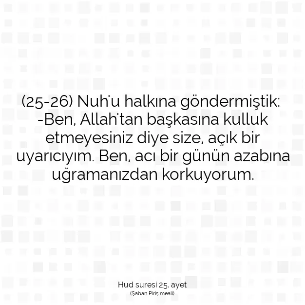 Ayetbul | Kuran Mealleri | Quran | Hud suresi 25. ayet