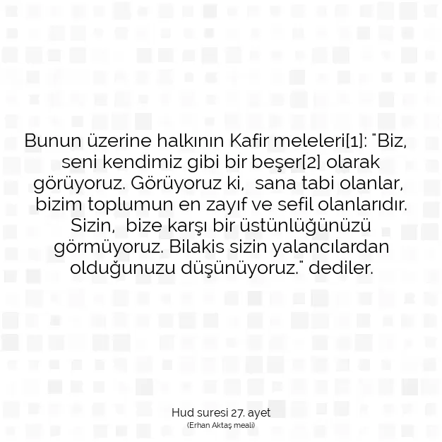 Ayetbul | Kuran Mealleri | Quran | Hud suresi 27. ayet