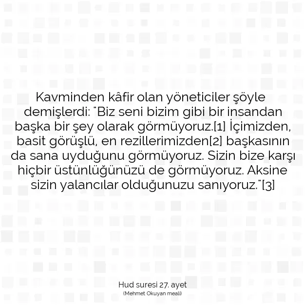 Ayetbul | Kuran Mealleri | Quran | Hud suresi 27. ayet