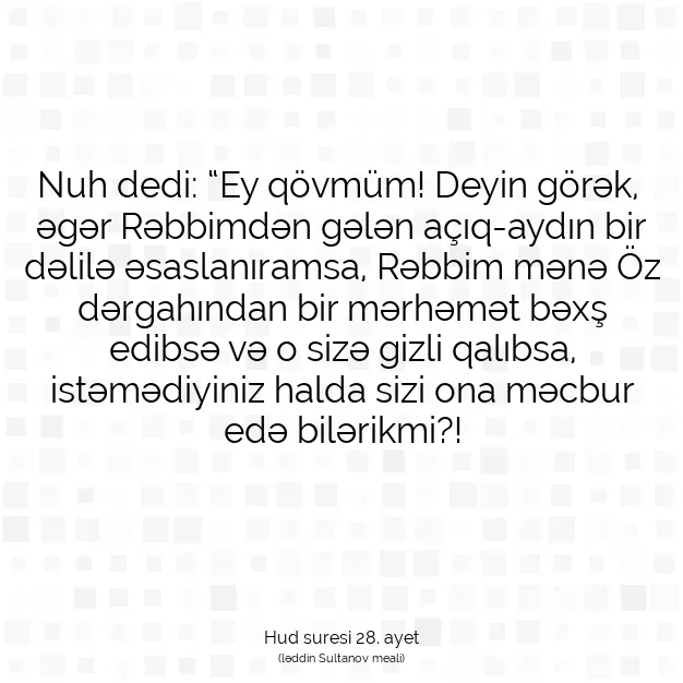 Ayetbul | Kuran Mealleri | Quran | Hud suresi 28. ayet