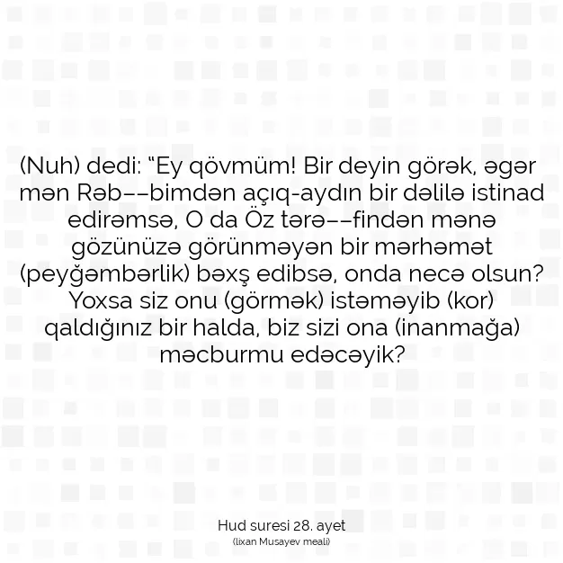 Ayetbul | Kuran Mealleri | Quran | Hud suresi 28. ayet