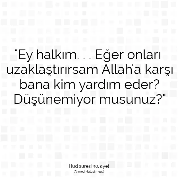 Ayetbul | Kuran Mealleri | Quran | Hud suresi 30. ayet