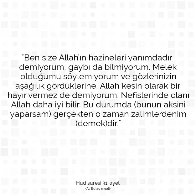 Ayetbul | Kuran Mealleri | Quran | Hud suresi 31. ayet