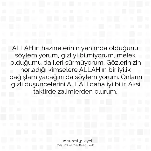 Ayetbul | Kuran Mealleri | Quran | Hud suresi 31. ayet