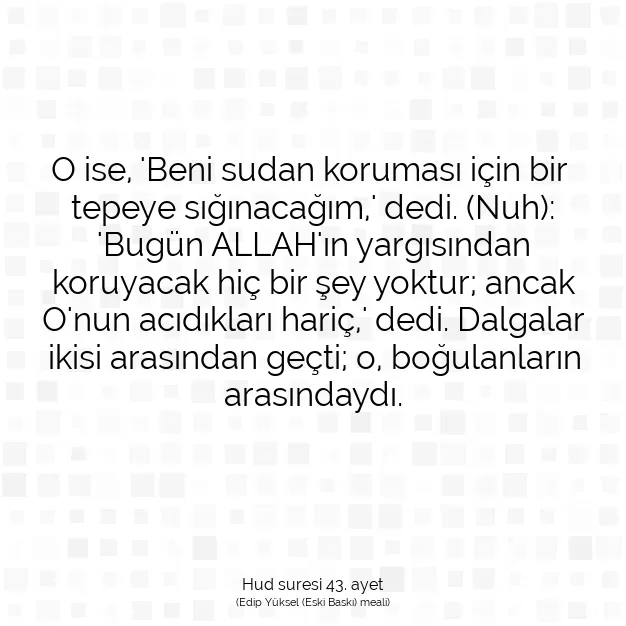 Ayetbul | Kuran Mealleri | Quran | Hud suresi 43. ayet