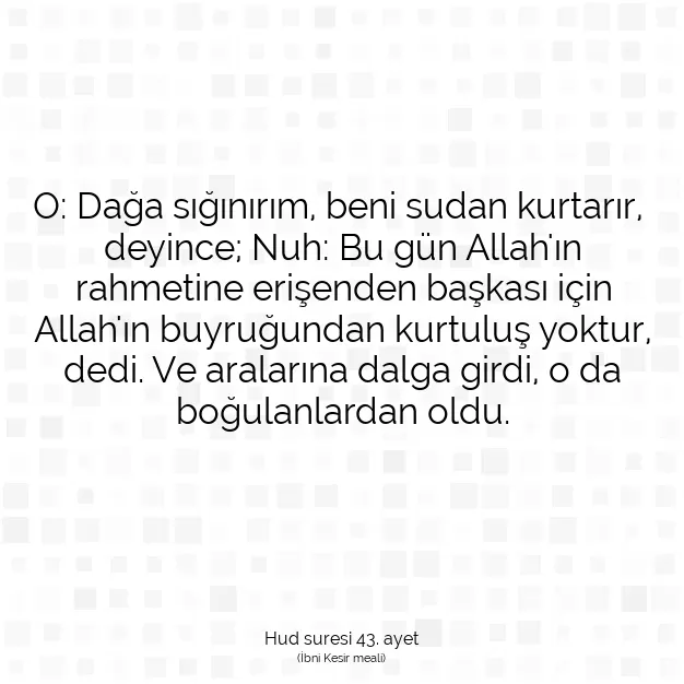 Ayetbul | Kuran Mealleri | Quran | Hud suresi 43. ayet