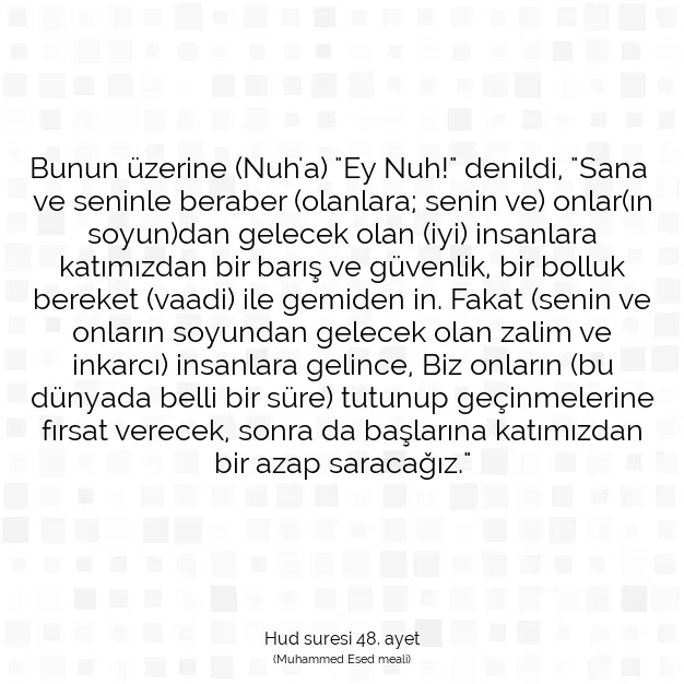 Ayetbul | Kuran Mealleri | Quran | Hud suresi 48. ayet