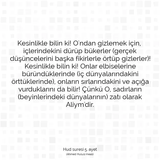 Ayetbul | Kuran Mealleri | Quran | Hud suresi 5. ayet