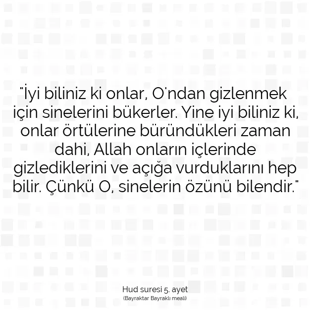 Ayetbul | Kuran Mealleri | Quran | Hud suresi 5. ayet