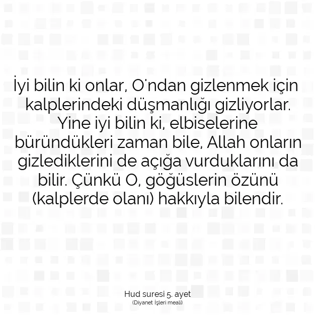 Ayetbul | Kuran Mealleri | Quran | Hud suresi 5. ayet