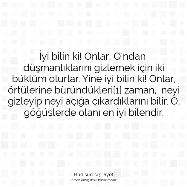 Ayetbul | Kuran Mealleri | Quran | Hud suresi 5. ayet