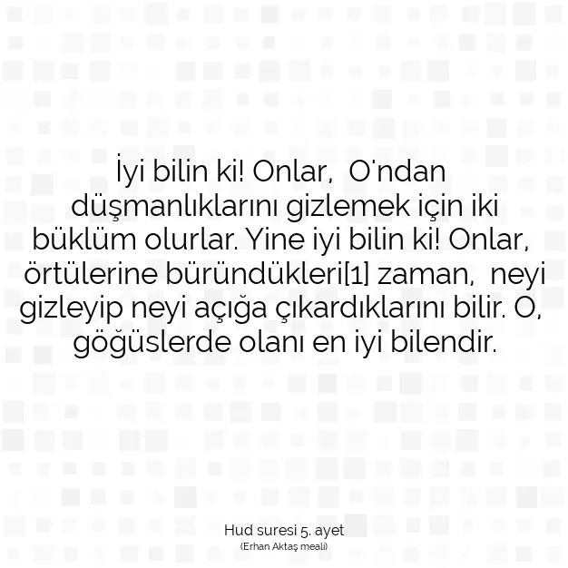 Ayetbul | Kuran Mealleri | Quran | Hud suresi 5. ayet