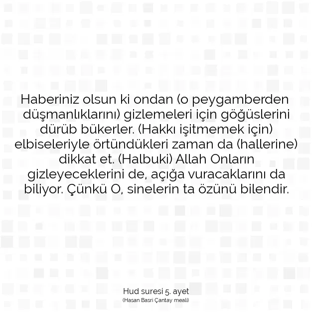 Ayetbul | Kuran Mealleri | Quran | Hud suresi 5. ayet