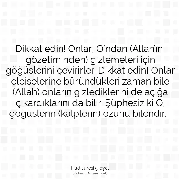 Ayetbul | Kuran Mealleri | Quran | Hud suresi 5. ayet