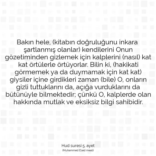 Ayetbul | Kuran Mealleri | Quran | Hud suresi 5. ayet