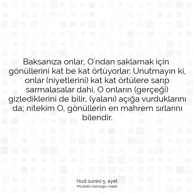 Ayetbul | Kuran Mealleri | Quran | Hud suresi 5. ayet