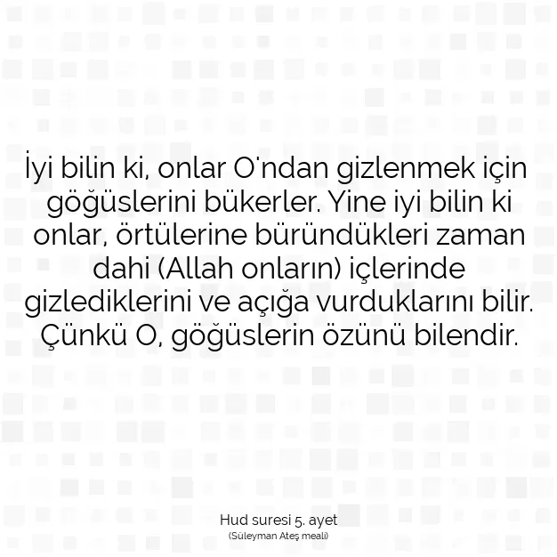 Ayetbul | Kuran Mealleri | Quran | Hud suresi 5. ayet