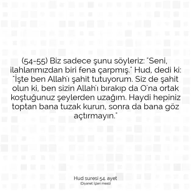 Ayetbul | Kuran Mealleri | Quran | Hud suresi 54. ayet