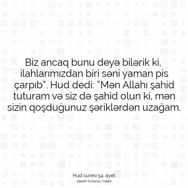 Ayetbul | Kuran Mealleri | Quran | Hud suresi 54. ayet