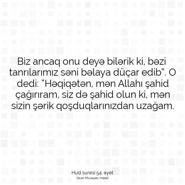 Ayetbul | Kuran Mealleri | Quran | Hud suresi 54. ayet