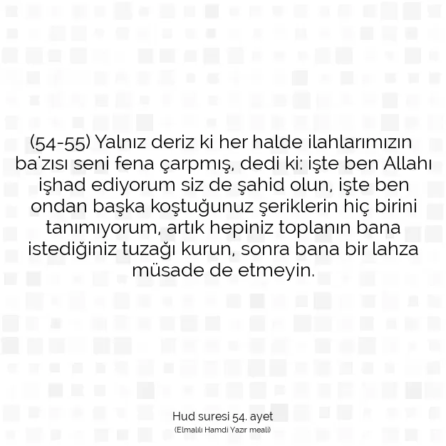 Ayetbul | Kuran Mealleri | Quran | Hud suresi 54. ayet