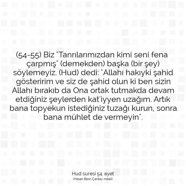 Ayetbul | Kuran Mealleri | Quran | Hud suresi 54. ayet