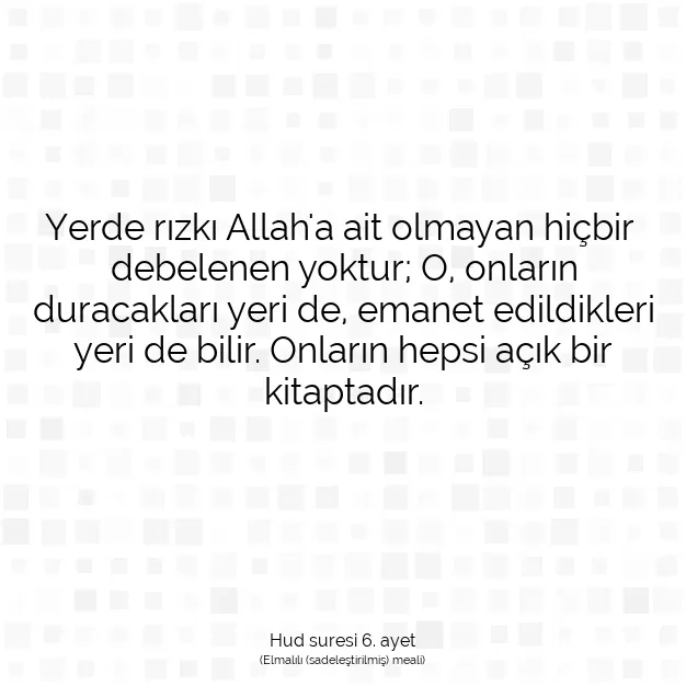 Ayetbul | Kuran Mealleri | Quran | Hud suresi 6. ayet