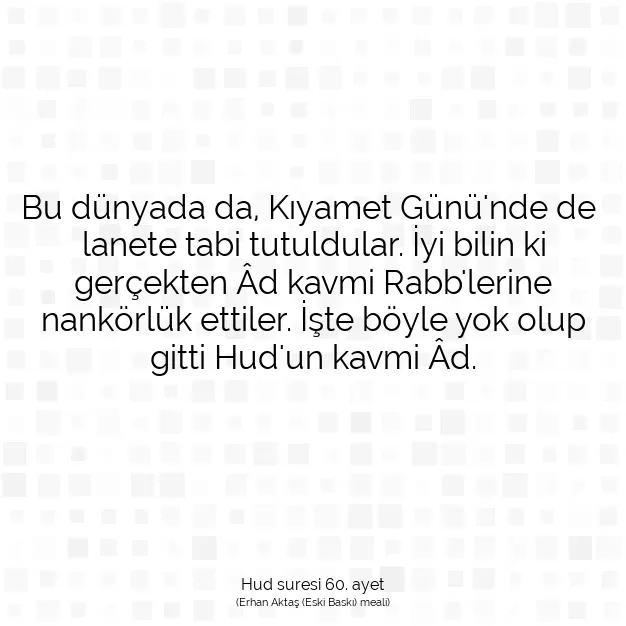 Ayetbul | Kuran Mealleri | Quran | Hud suresi 60. ayet