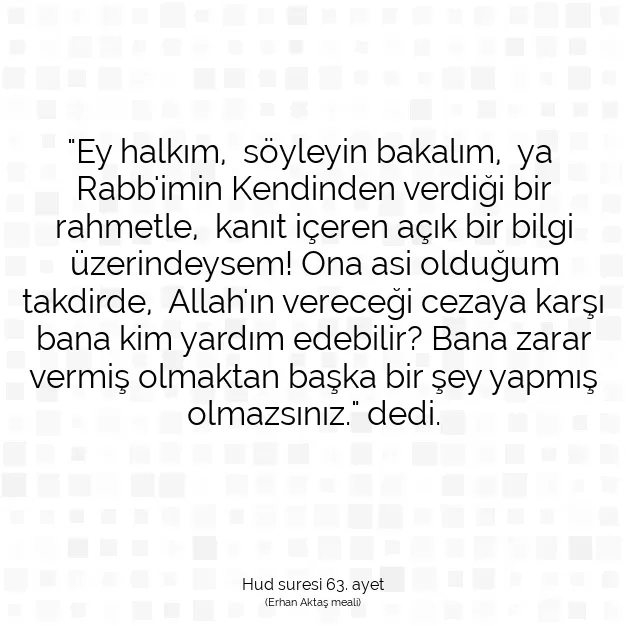 Ayetbul | Kuran Mealleri | Quran | Hud suresi 63. ayet