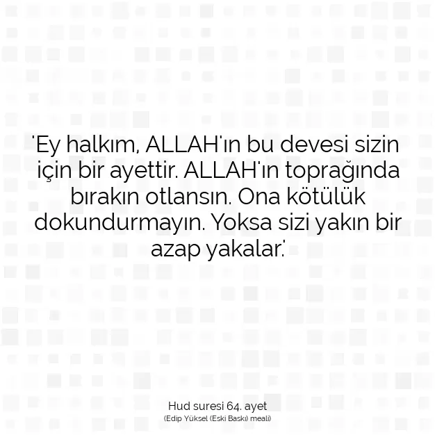 Ayetbul | Kuran Mealleri | Quran | Hud suresi 64. ayet