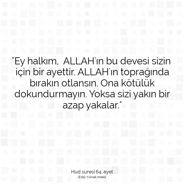 Ayetbul | Kuran Mealleri | Quran | Hud suresi 64. ayet