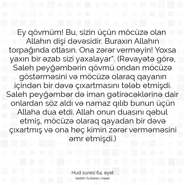 Ayetbul | Kuran Mealleri | Quran | Hud suresi 64. ayet