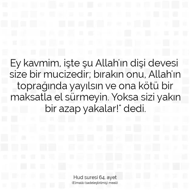 Ayetbul | Kuran Mealleri | Quran | Hud suresi 64. ayet