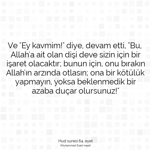 Ayetbul | Kuran Mealleri | Quran | Hud suresi 64. ayet