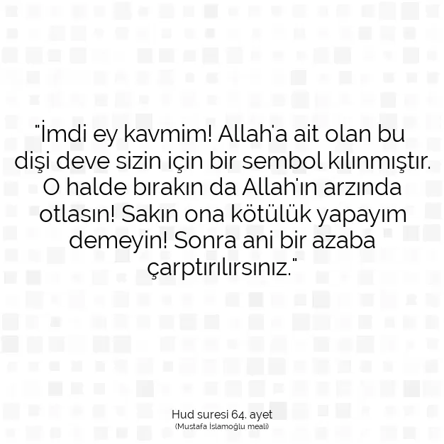 Ayetbul | Kuran Mealleri | Quran | Hud suresi 64. ayet