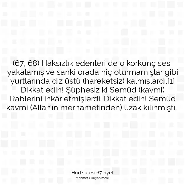 Ayetbul | Kuran Mealleri | Quran | Hud suresi 67. ayet