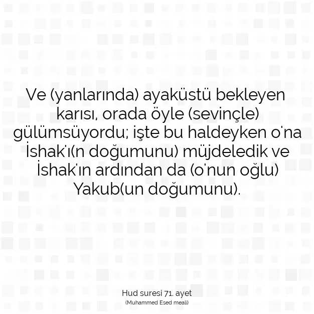 Ayetbul | Kuran Mealleri | Quran | Hud suresi 71. ayet